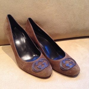 Gucci GG Brown Suede Shoes